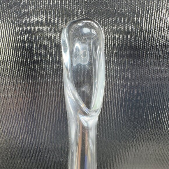 Viking Glass Swung Vase with Frosted Cabbage Base 12inch Clear Glass Vase Vessel - Picture 5 of 16